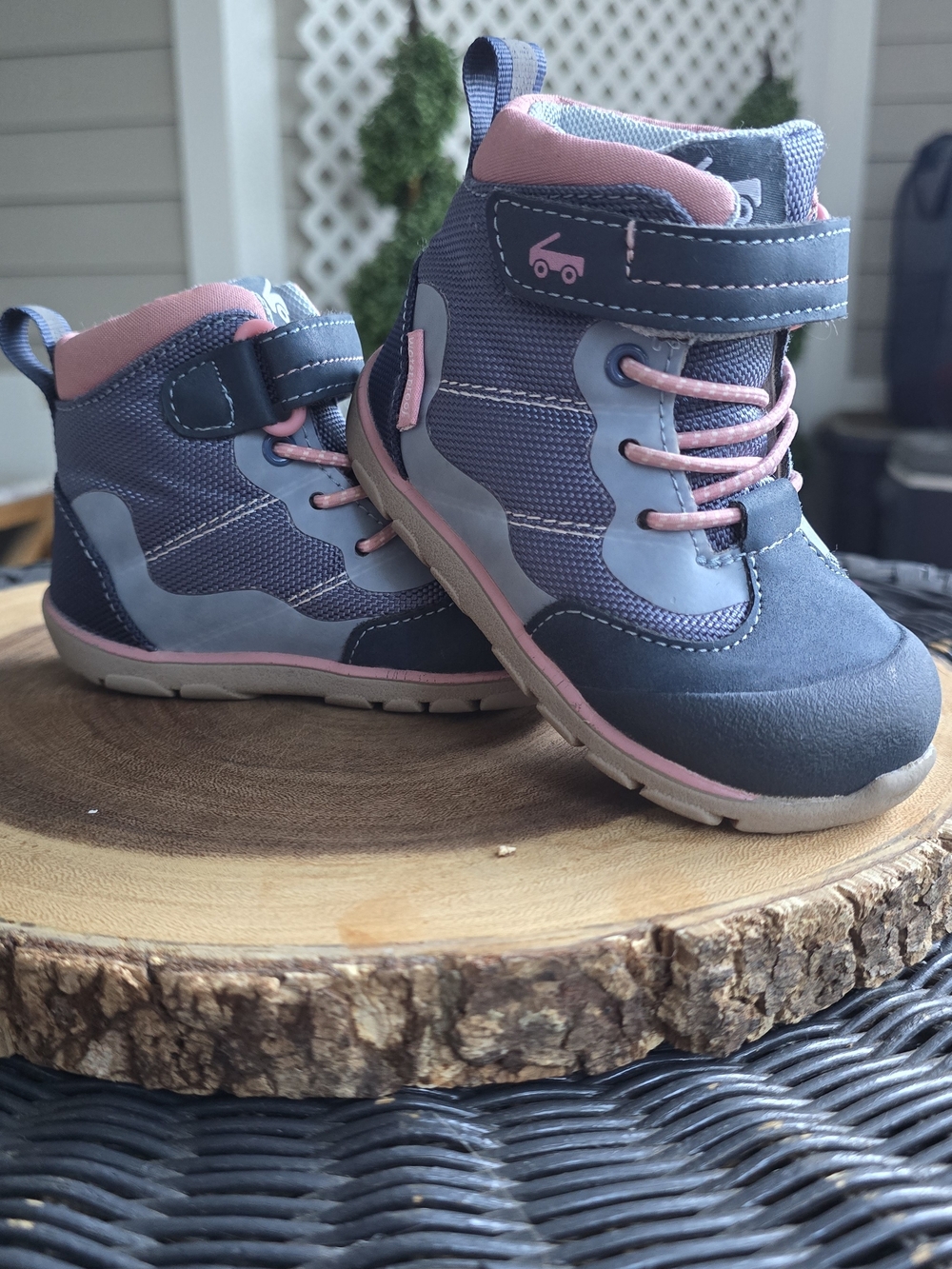 See Kai Run Navy and Pink Toddler Waterproof Boots